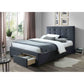 ECCLESTON 2-DRAWER DOUBLE BED GREY - MyChocolateWood