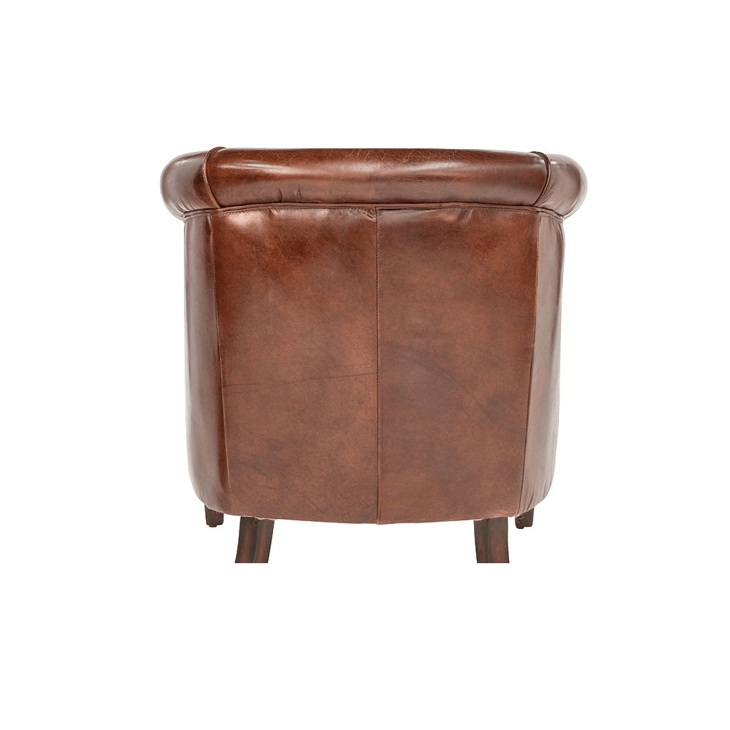 ECLIPSE AGED LEATHER TUB CHAIR - MyChocolateWood