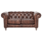 ELAINE 2-SEATER AGED LEATHER SOFA IN DISTRESSED BROWN - MyChocolateWood