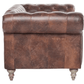 ELAINE 2-SEATER AGED LEATHER SOFA IN DISTRESSED BROWN - MyChocolateWood