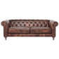 ELAINE 3-SEATER AGED LEATHER SOFA IN DISTRESSED BROWN - MyChocolateWood