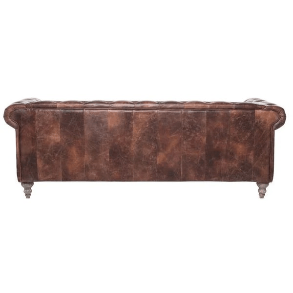 ELAINE 3-SEATER AGED LEATHER SOFA IN DISTRESSED BROWN - MyChocolateWood