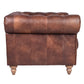 ELAINE AGED LEATHER ARMCHAIR IN DISTRESSED BROWN - MyChocolateWood