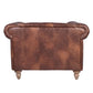 ELAINE AGED LEATHER ARMCHAIR IN DISTRESSED BROWN - MyChocolateWood
