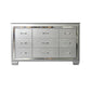 ELARA  RUBBERWOOD 9-DRAWER DRESSER CHEST OF 9 DRAWERS SILVER