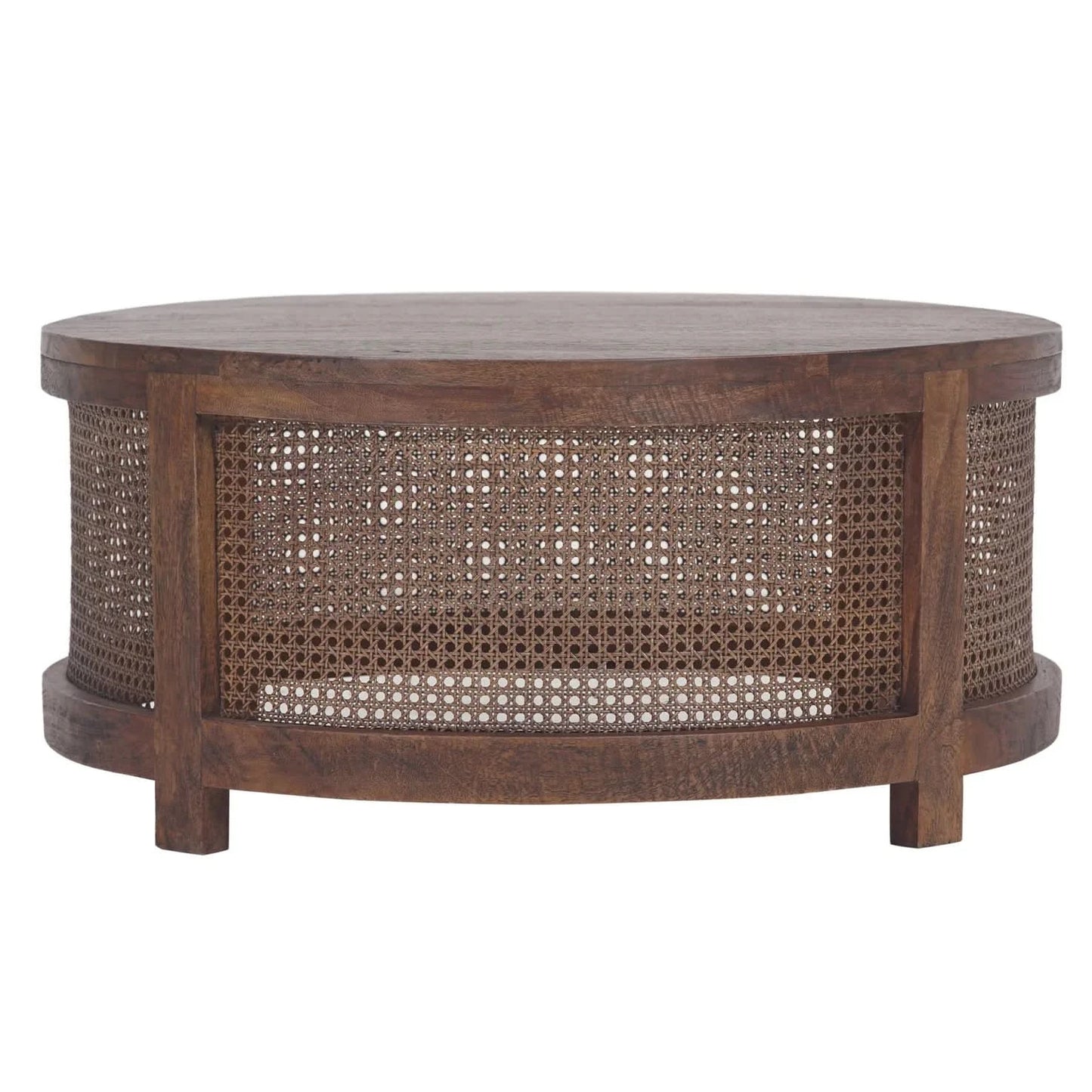 ELDRIDGE MANGO WOOD ROUND COFFEE TABLE IN HONEY BROWN - MyChocolateWood