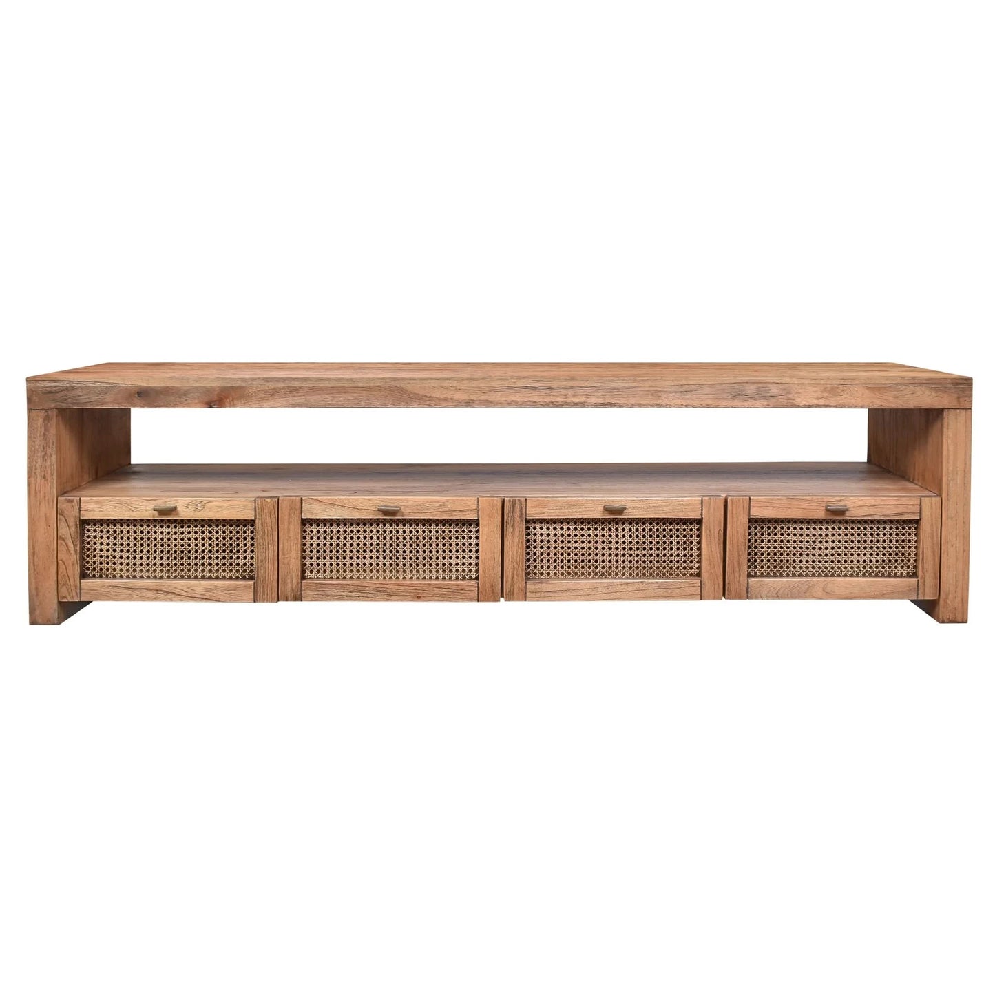 ELDRIDGE MINDI WOOD 4 DRAWERS TV/ENTERTAINMENT UNIT IN LIGHT TOBACCO 180CM - MyChocolateWood