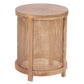 ELDRIDGE MINDI WOOD ROUND SIDE TABLE IN LIGHT TOBACCO - MyChocolateWood