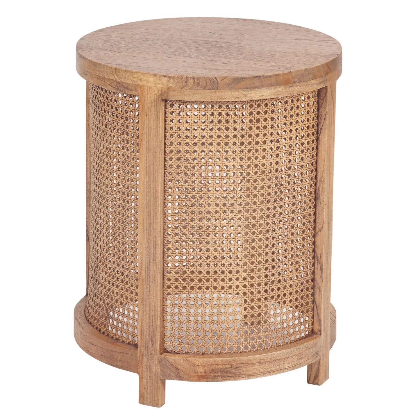 ELDRIDGE MINDI WOOD ROUND SIDE TABLE IN LIGHT TOBACCO - MyChocolateWood