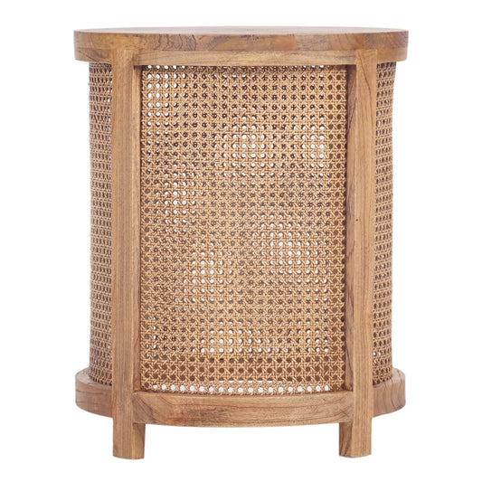 ELDRIDGE MINDI WOOD ROUND SIDE TABLE IN LIGHT TOBACCO - MyChocolateWood