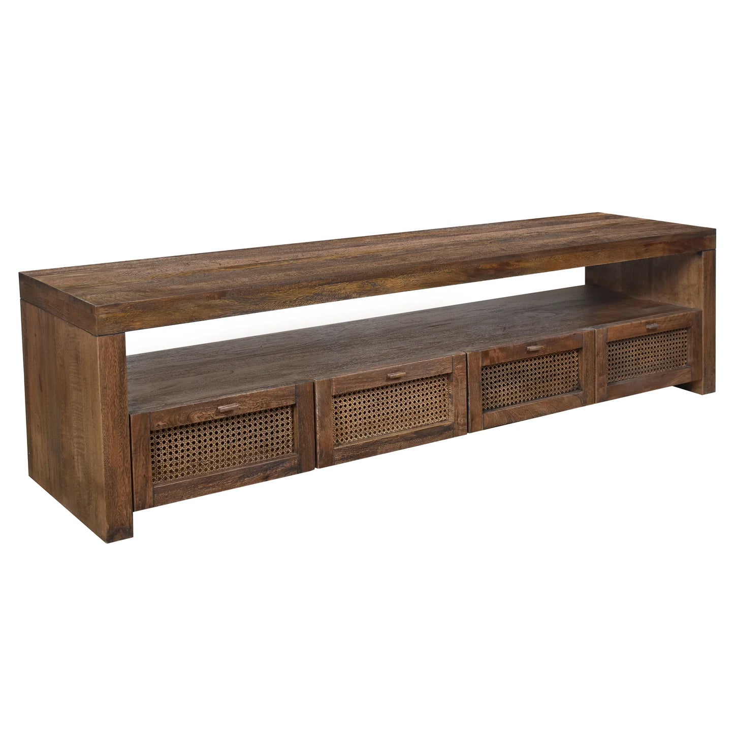 ELDRIDGE MINDI WOOD TV UNIT IN HONEY BROWN 4 DRAWERS 180CM - MyChocolateWood