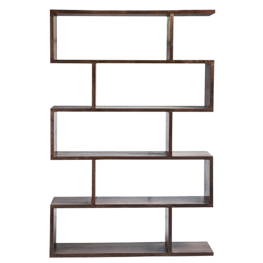 ELDRIDGE OPEN TALL BOOKCASE IN FRUITWOOD TIMBER HONEY BROWN - MyChocolateWood