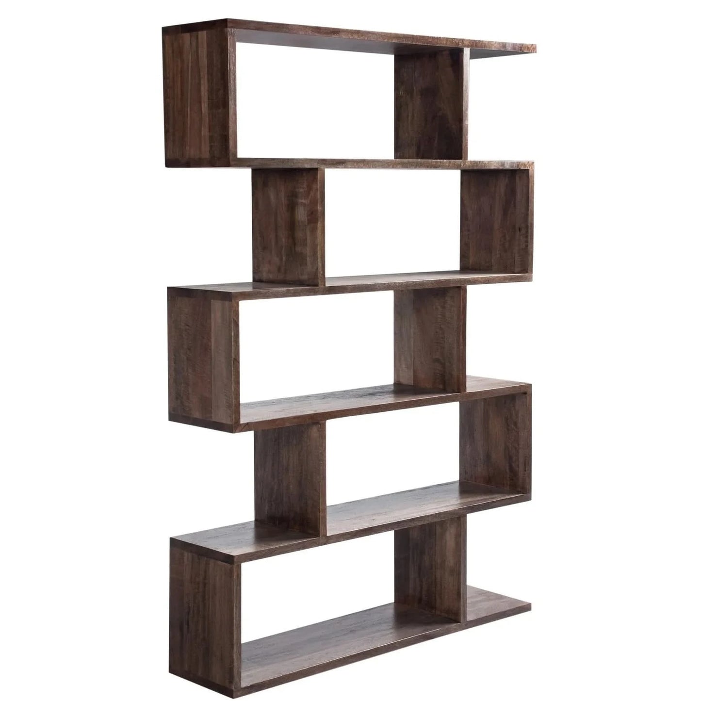 ELDRIDGE OPEN TALL BOOKCASE IN FRUITWOOD TIMBER HONEY BROWN - MyChocolateWood