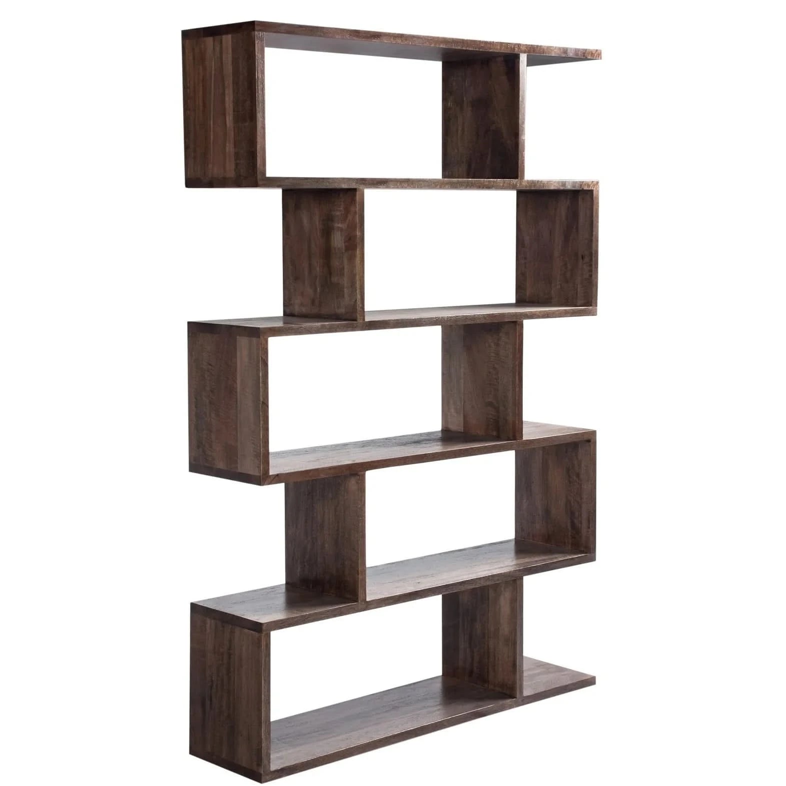 ELDRIDGE OPEN TALL BOOKCASE IN FRUITWOOD TIMBER HONEY BROWN - MyChocolateWood