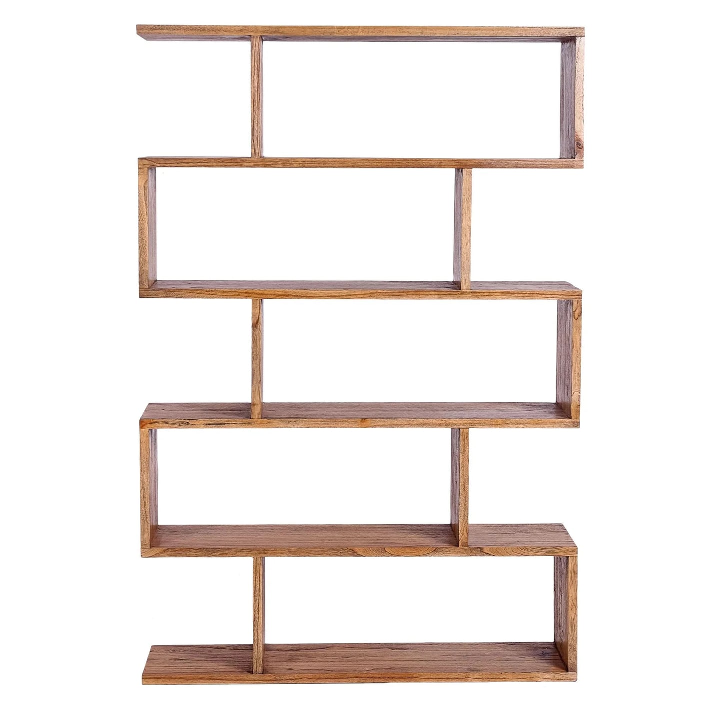 ELDRIDGE OPEN TALL BOOKCASE IN FRUITWOOD TIMBER LIGHT TOBACCO - MyChocolateWood