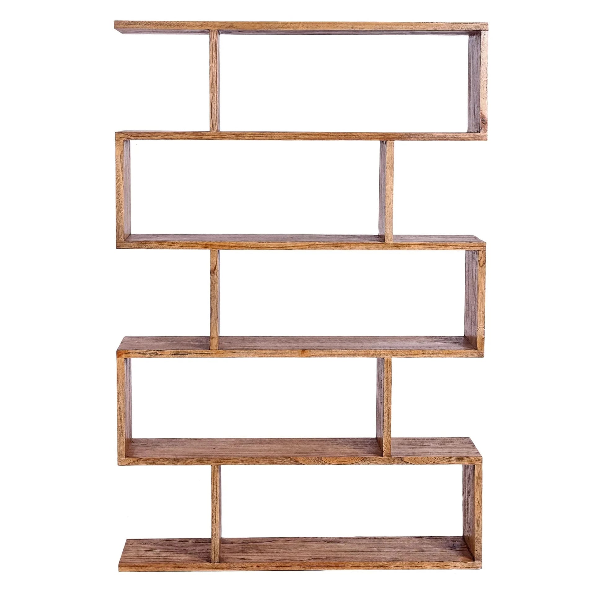 ELDRIDGE OPEN TALL BOOKCASE IN FRUITWOOD TIMBER LIGHT TOBACCO - MyChocolateWood