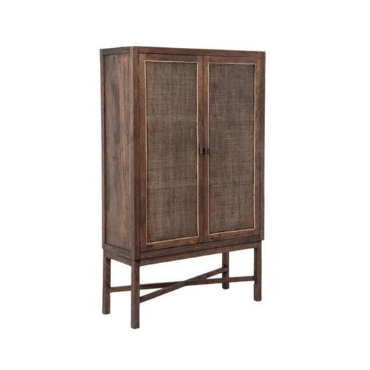 ELDRIDGE SOLID MANGO WOOD TIMBER TALL CUPBOARD CABINET WALL UNIT HONEY BROWN - MyChocolateWood
