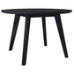 ELIJAH 5 PIECE DINING SETTING - 1 ROUND TABLE 100CM DIA + 4 DINING CHAIRS BRUSHED BLACK ACACIA - MyChocolateWood