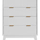 ELIJAH ACACIA WOOD 4-DRAWER TALLBOY CHEST OF  4 DRAWERS IN WHITE
