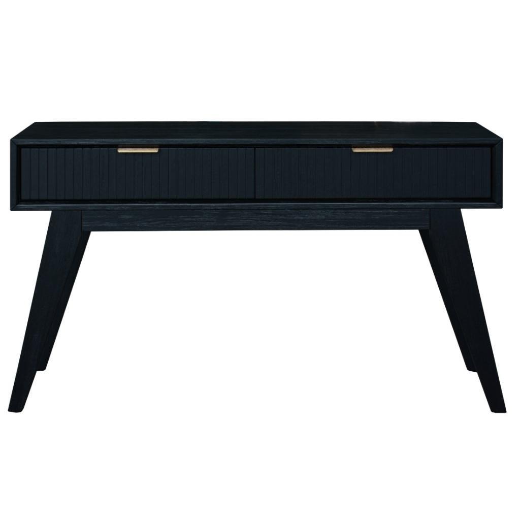 ELIJAH ACACIA WOOD CONSOLE TABLE/HALL TABLE 2 DRAWERS IN BRUSHED BLACK ACACIA - MyChocolateWood