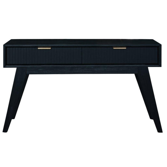 ELIJAH ACACIA WOOD CONSOLE TABLE/HALL TABLE 2 DRAWERS IN BRUSHED BLACK ACACIA - MyChocolateWood