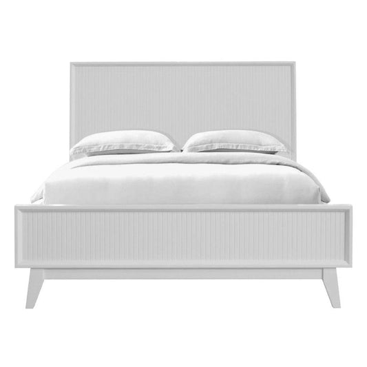 ELIJAH ACACIA WOOD QUEEN BED IN WHITE