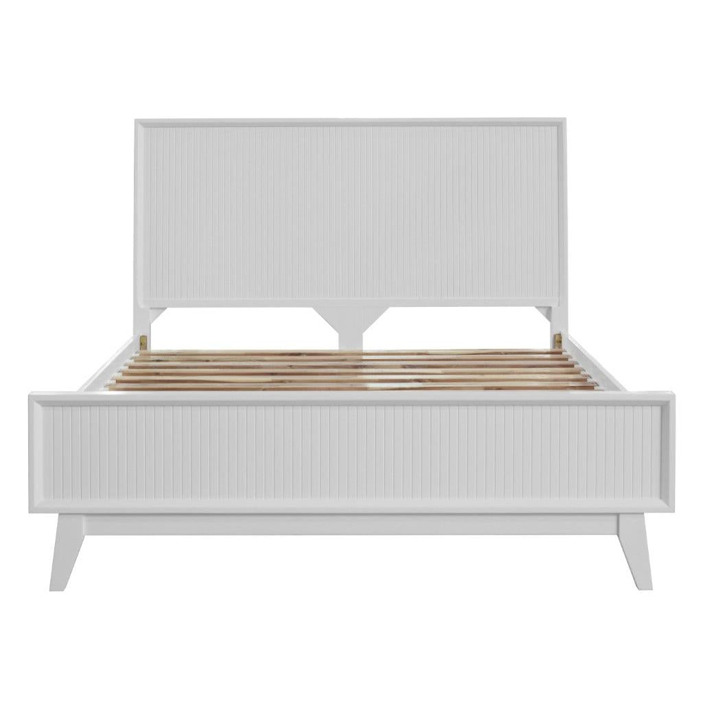 ELIJAH ACACIA WOOD QUEEN BED IN WHITE