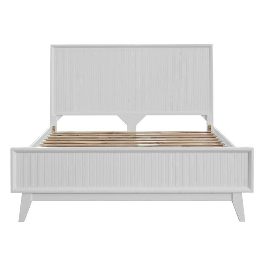 ELIJAH ACACIA WOOD QUEEN BED IN WHITE