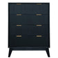 ELIJAH ACACIA WOOD TALLBOY 4 DRAWERS IN BRUSHED BLACK - MyChocolateWood