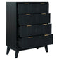 ELIJAH ACACIA WOOD TALLBOY 4 DRAWERS IN BRUSHED BLACK - MyChocolateWood