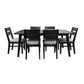 ELIJAH BRUSHED BLACK ACACIA TIMBER 7-PIECE DINING SET 1 TABLE 180CM + 6 DINING CHAIRS - MyChocolateWood
