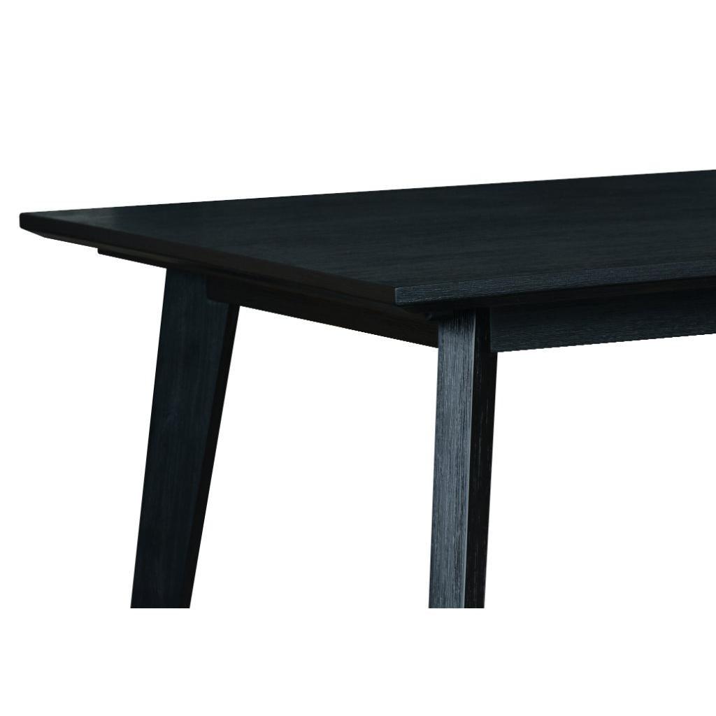 ELIJAH BRUSHED BLACK ACACIA TIMBER 7-PIECE DINING SET 1 TABLE 180CM + 6 DINING CHAIRS - MyChocolateWood