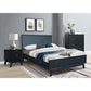 ELIJAH QUEEN SIZE BED + TALLBOY + 2 X BEDSIDE TABLES IN IN BRUSHED BLK PACKAGE DEAL