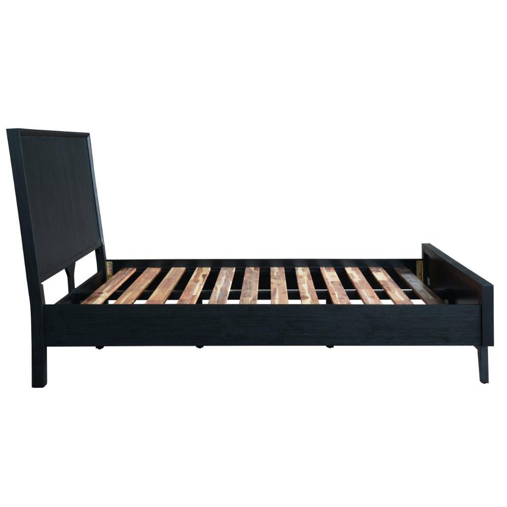 ELIJAH QUEEN SIZE BED + TALLBOY + 2 X BEDSIDE TABLES IN IN BRUSHED BLK PACKAGE DEAL - MyChocolateWood