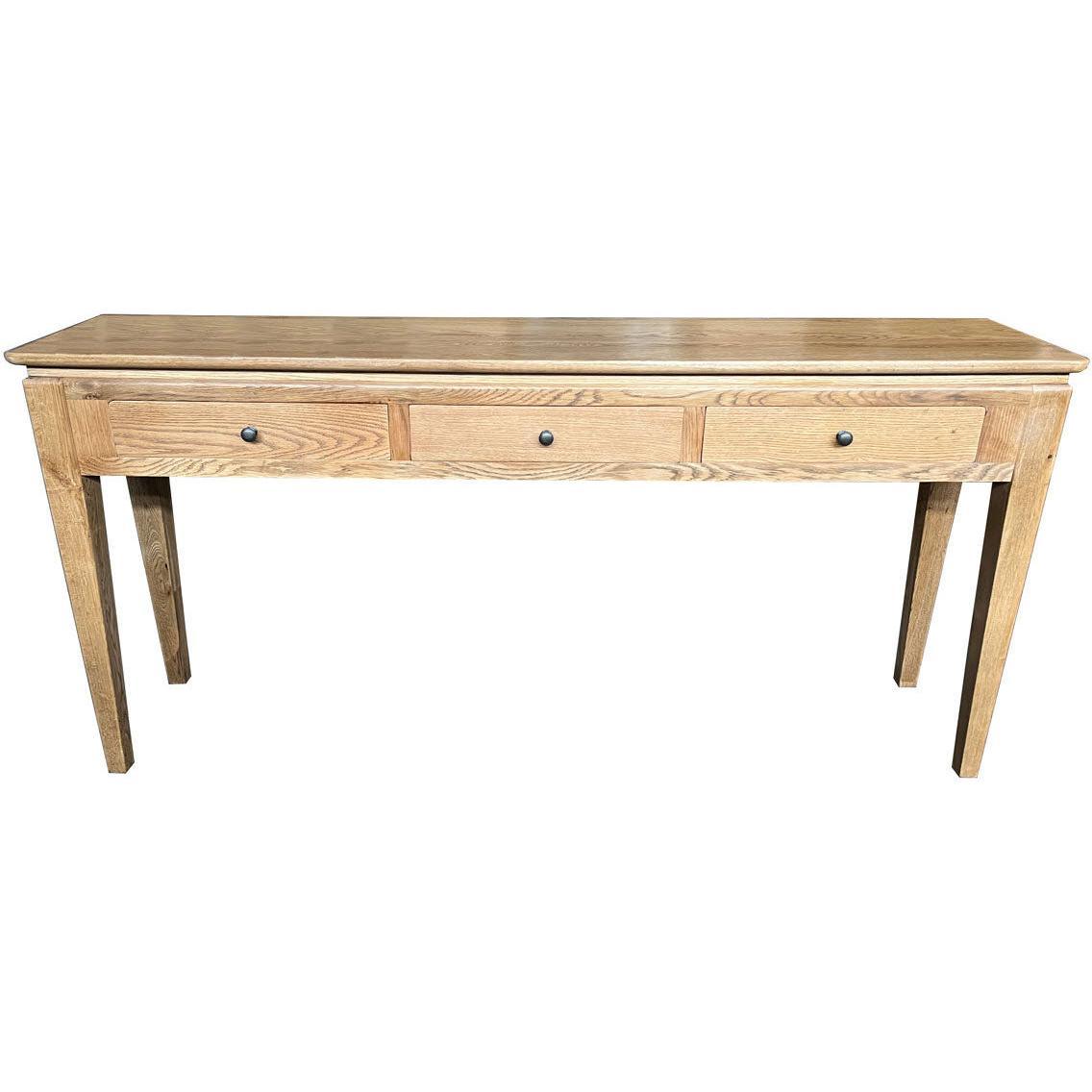 ELLA SOLID OAK 3 DRAWERS CONSOLE TABLE - MyChocolateWood