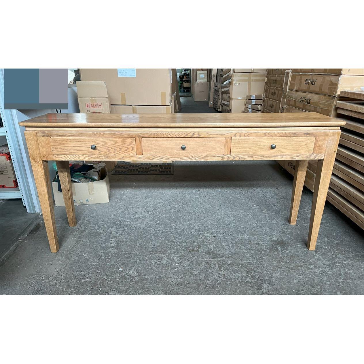 ELLA SOLID OAK 3 DRAWERS CONSOLE TABLE - MyChocolateWood