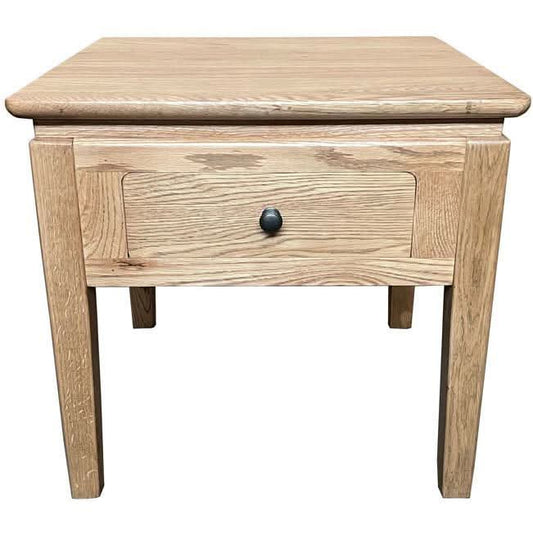 ELLA SOLID OAK LAMP TABLE WITH 1 DRAW - MyChocolateWood