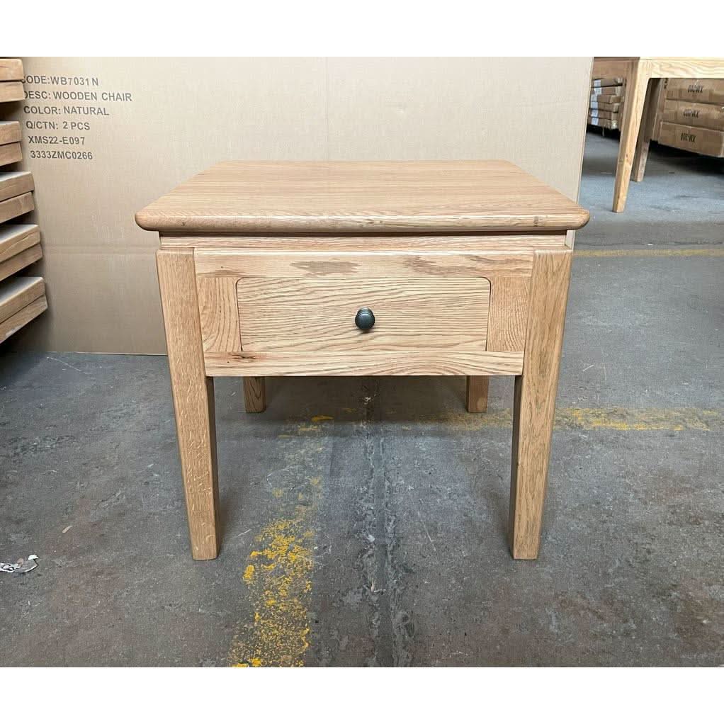 ELLA SOLID OAK LAMP TABLE WITH 1 DRAW - MyChocolateWood