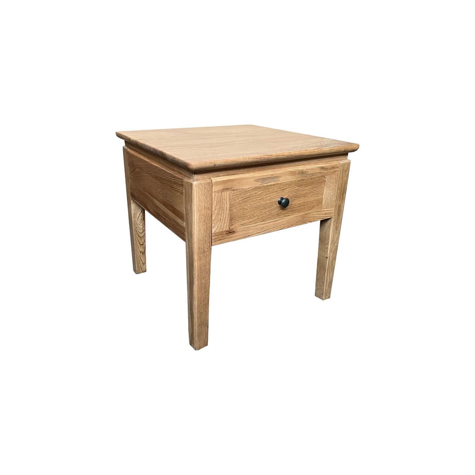 ELLA SOLID OAK LAMP TABLE WITH 1 DRAW - MyChocolateWood