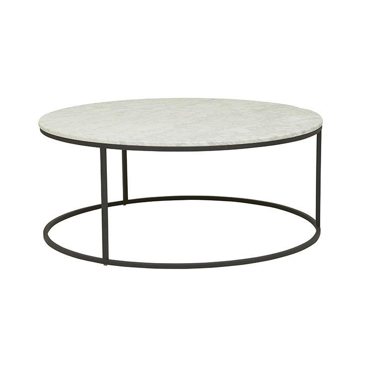 ELLE ROUND COFFEE TABLE BLACK/MATT WHITE - MyChocolateWood
