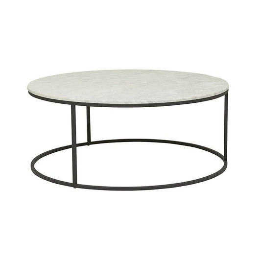 ELLE ROUND COFFEE TABLE BLACK/MATT WHITE - MyChocolateWood