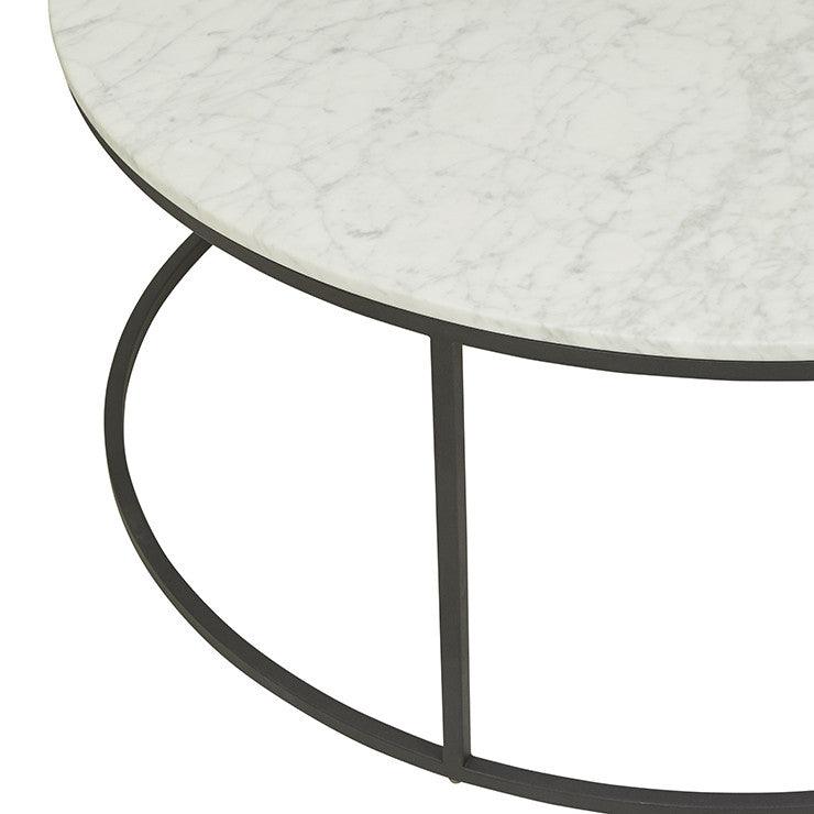 ELLE ROUND COFFEE TABLE BLACK/MATT WHITE - MyChocolateWood