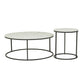 ELLE ROUND COFFEE TABLE BLACK/MATT WHITE - MyChocolateWood