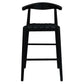 ELLIOT OAK BARSTOOL WITH GENUINE WOVEN LEATHER BLACK - MyChocolateWood
