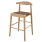 ELLIOT OAK BARSTOOL WITH GENUINE WOVEN LEATHER NATURAL - MyChocolateWood