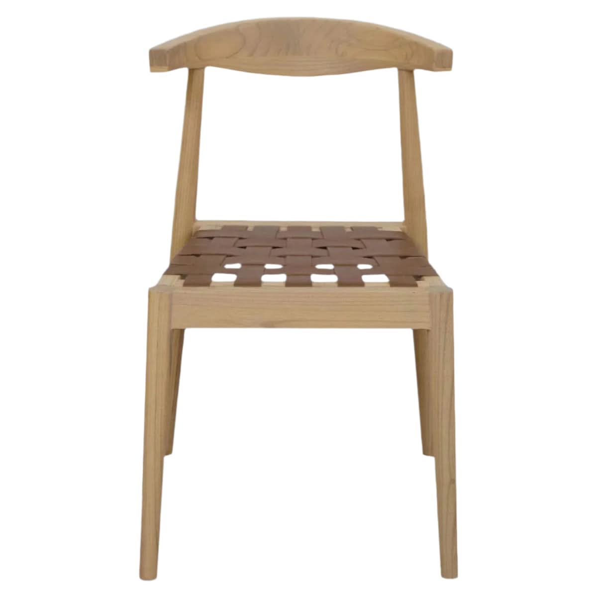 ELLIOT SOLID OAK DINING CHAIR WITH GENUINE WOVEN LEATHER NATURAL - MyChocolateWood