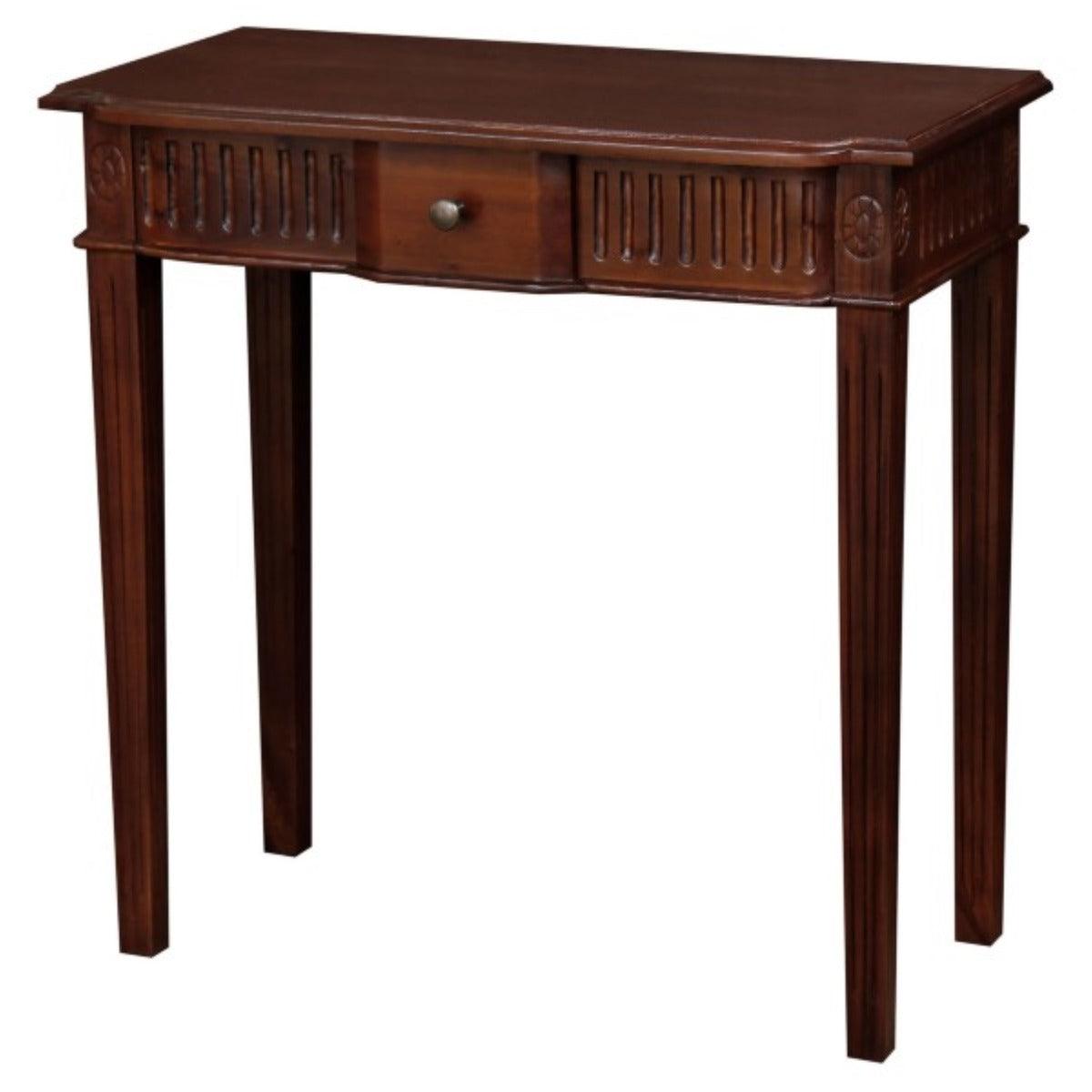 ELLIS SOLID MAHOGANY TIMBER HALL TABLE CONSOLE 80CM MAHOGANY COLOUR - MyChocolateWood