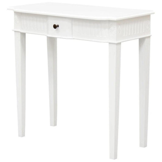 ELLIS SOLID MAHOGANY TIMBER HALL TABLE/CONSOLE TABLE 80CM - WHITE - MyChocolateWood