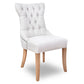 ELMORE LIGHT GREY LEATHER DINING CHAIR WITH WHITEWASH LEGS - MyChocolateWood