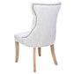 ELMORE LIGHT GREY LEATHER DINING CHAIR WITH WHITEWASH LEGS - MyChocolateWood